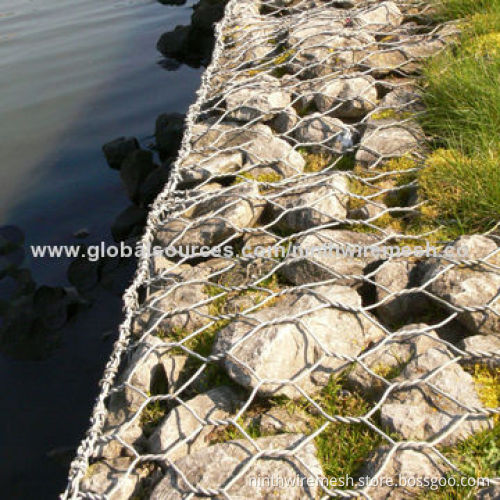 Gabion box, made of hexagonal wire mesh, with good-quality and competitive price